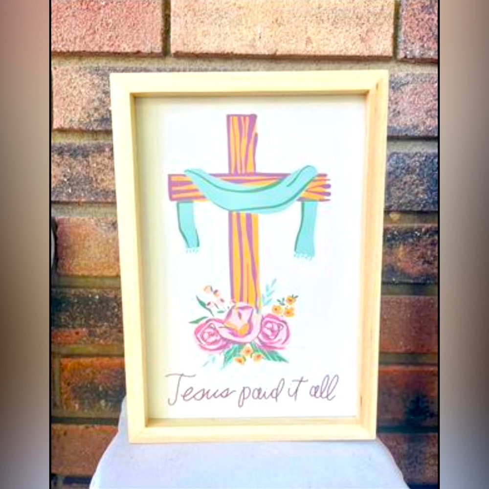 *Jesus Paid It All Inset Box Sign